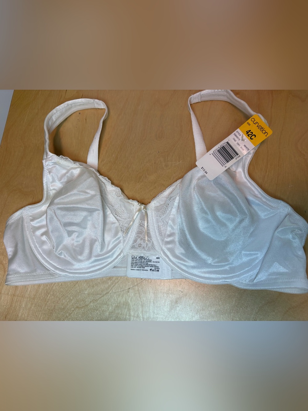 NWT Curvation Bra White Unlined Underwire 42C